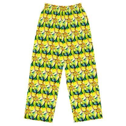 Bosco Sunflower All-over print unisex wide-leg pants