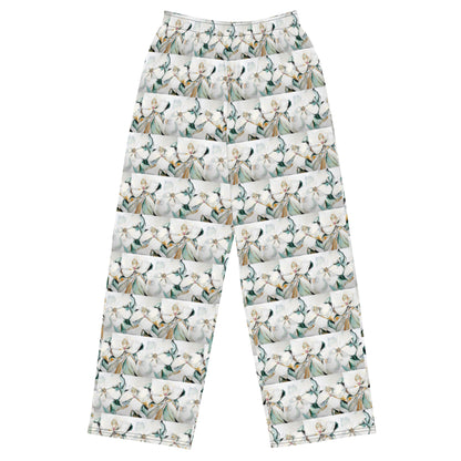 Soft Magnolia All-over print unisex wide-leg pants