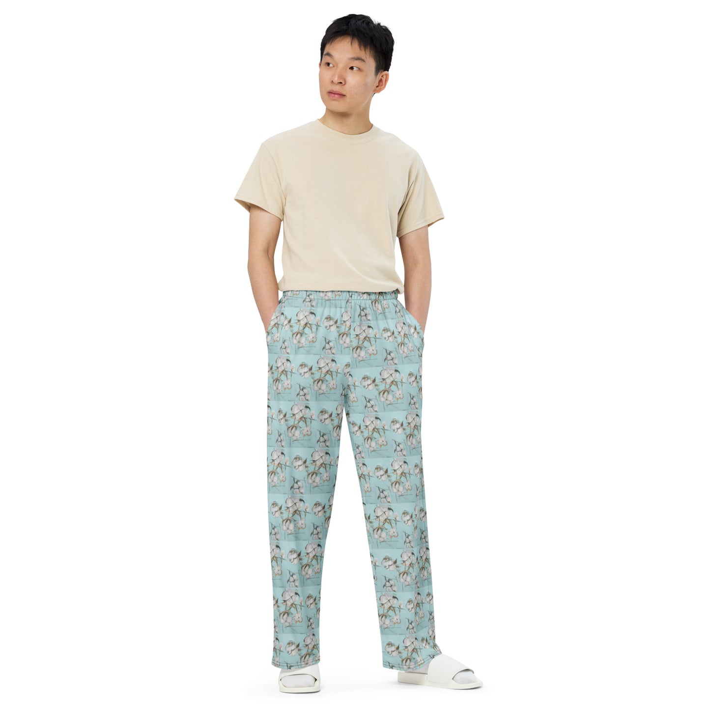 Gracious Cotton All-over print unisex wide-leg pants