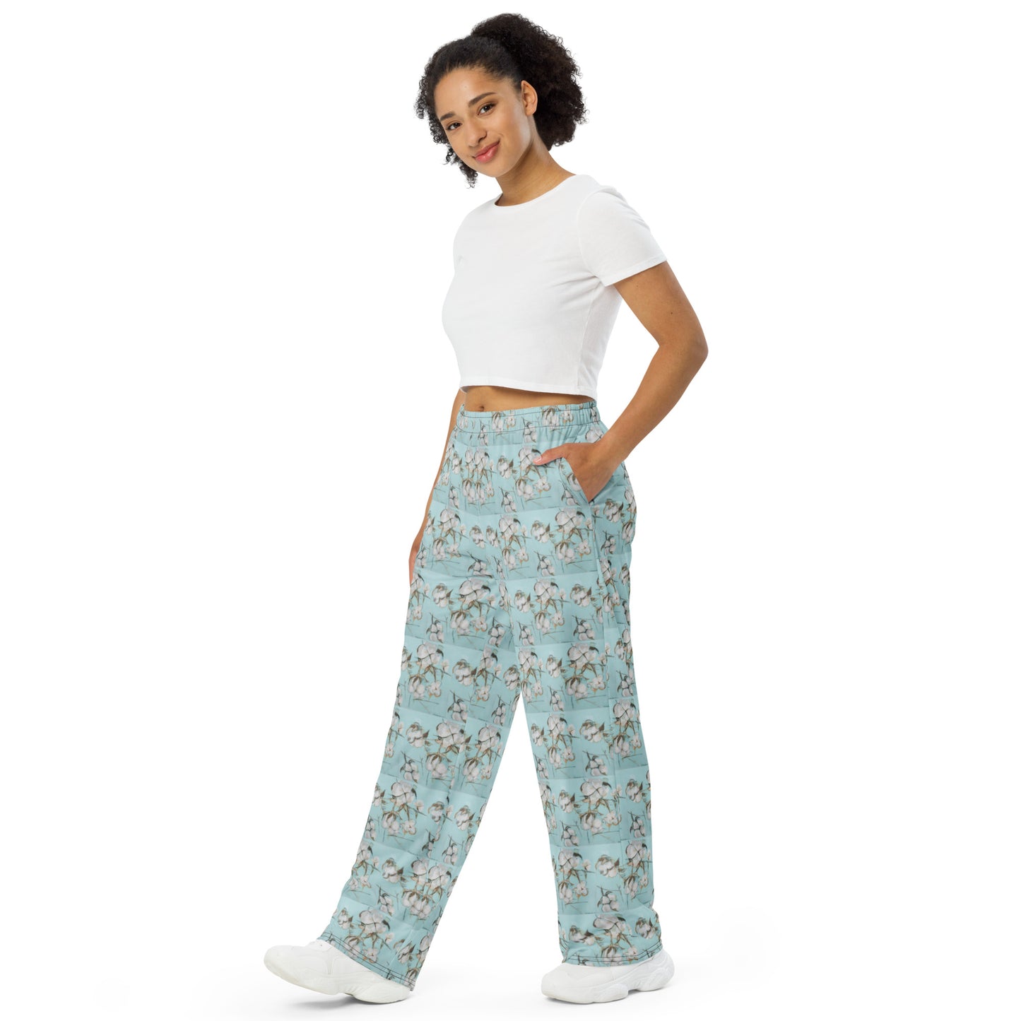 Gracious Cotton All-over print unisex wide-leg pants