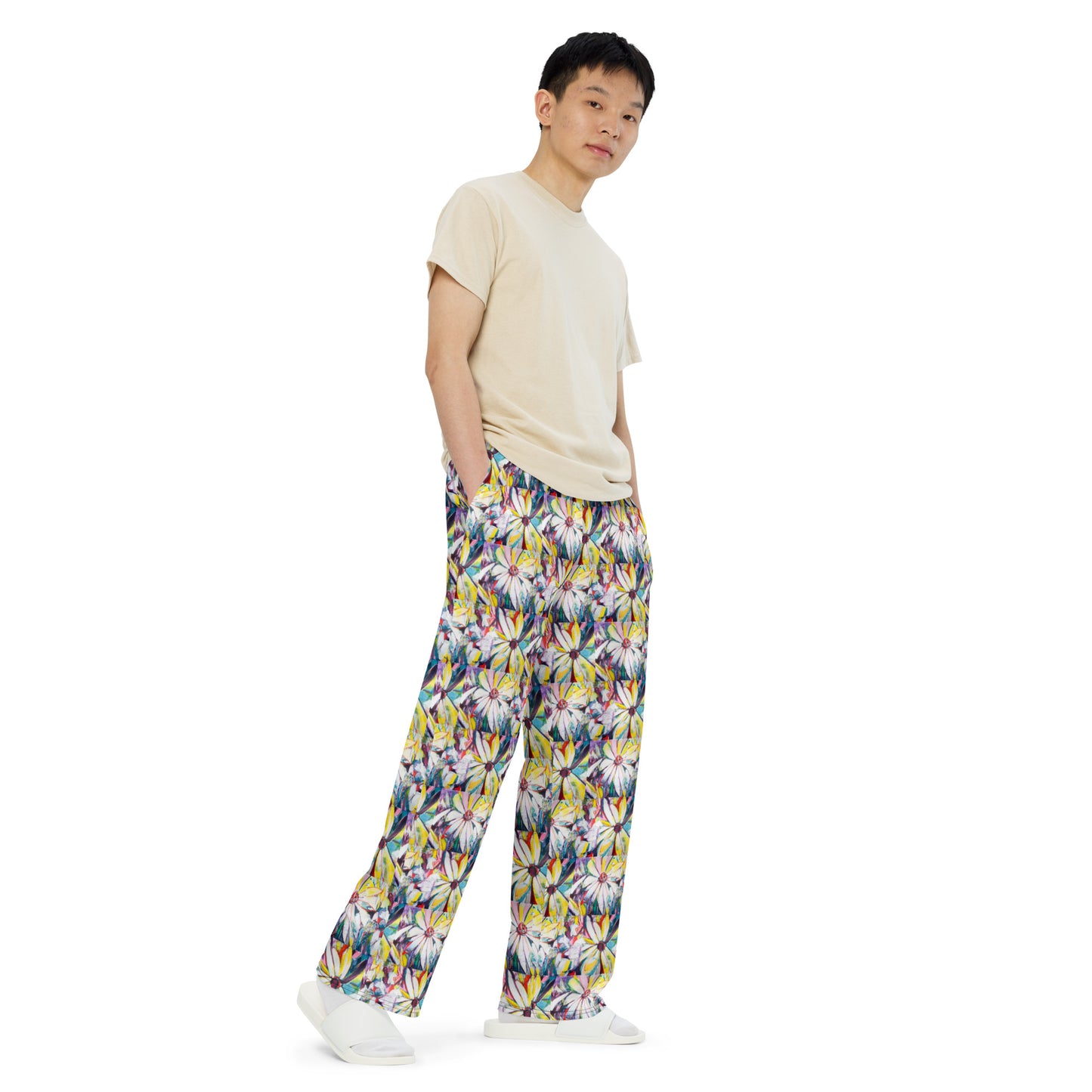 Zinnias All-over print unisex wide-leg pants