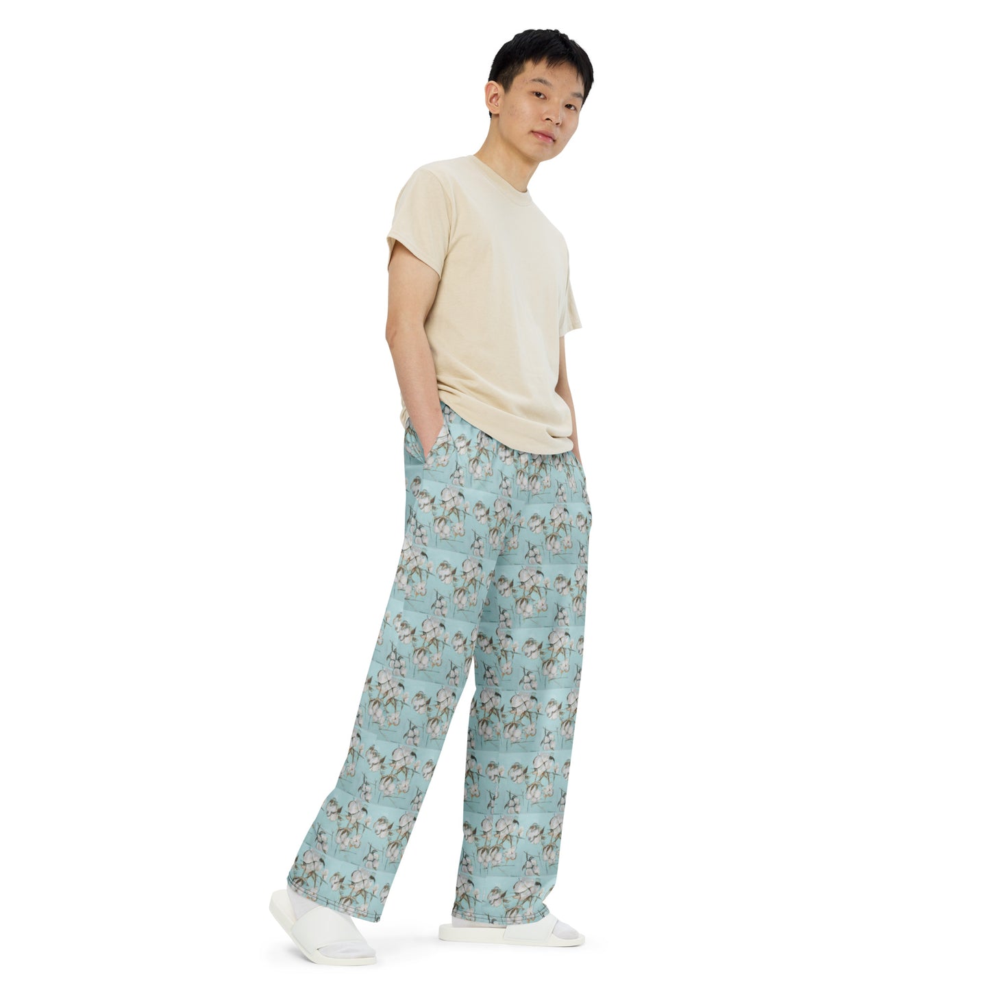 Gracious Cotton All-over print unisex wide-leg pants