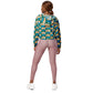 Flamingo Oasis Half Drop Pattern Women’s cropped windbreaker