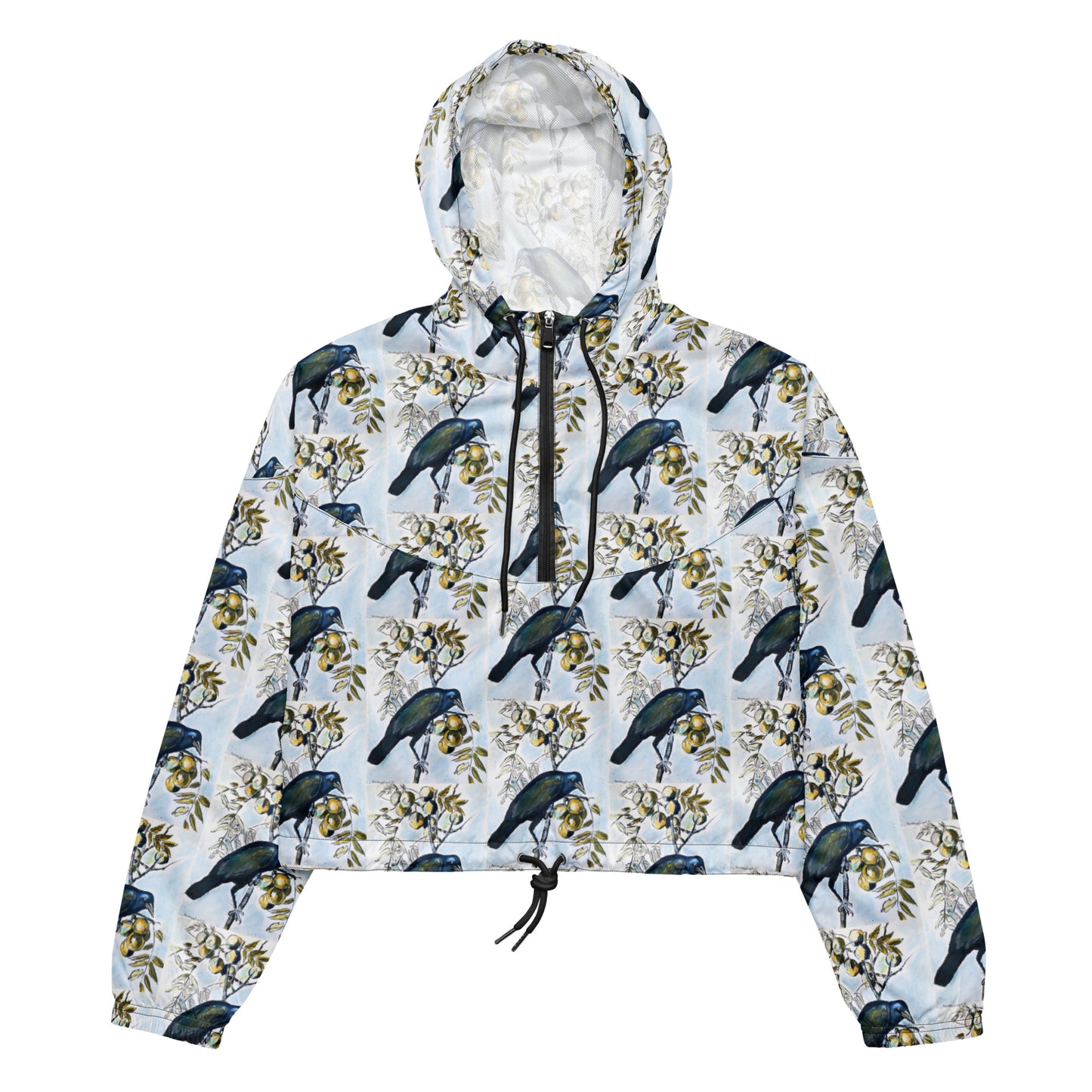 Black Crow with Peaches Women’s cropped windbreaker