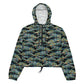 Psychedelic Gator Reflection Pattern Women’s cropped windbreaker