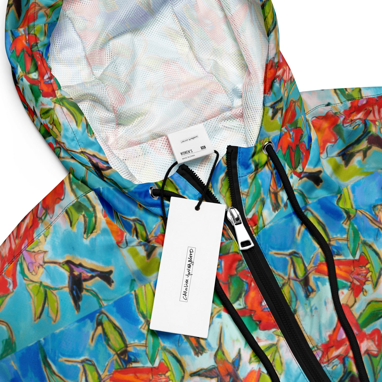 Hummingbirds with Hibiscus II Women’s cropped windbreaker