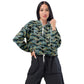 Psychedelic Gator Reflection Pattern Women’s cropped windbreaker