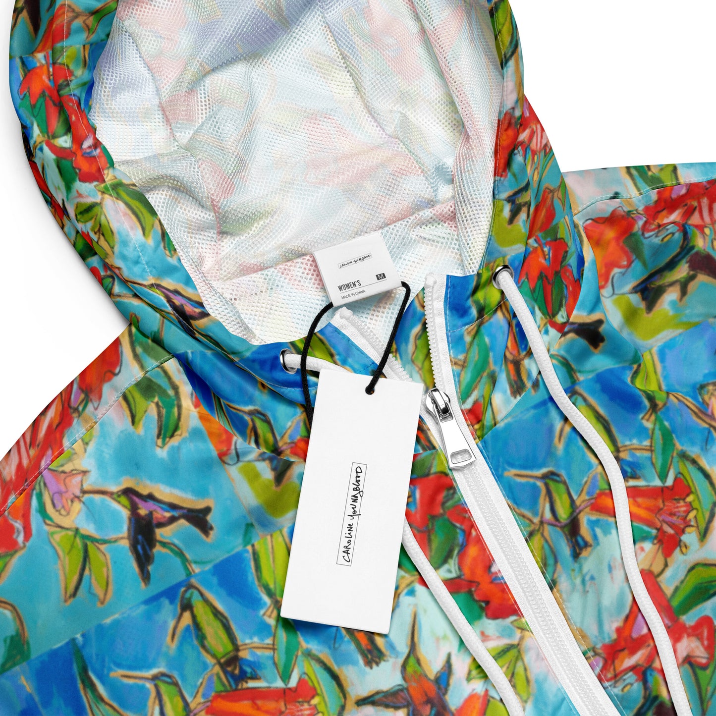 Hummingbirds with Hibiscus II Women’s cropped windbreaker