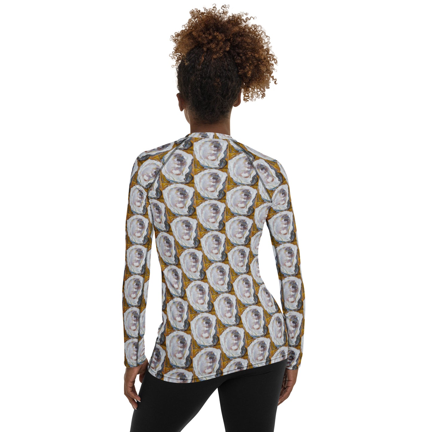 Mustard Oyster Shells Women's Rash Guard