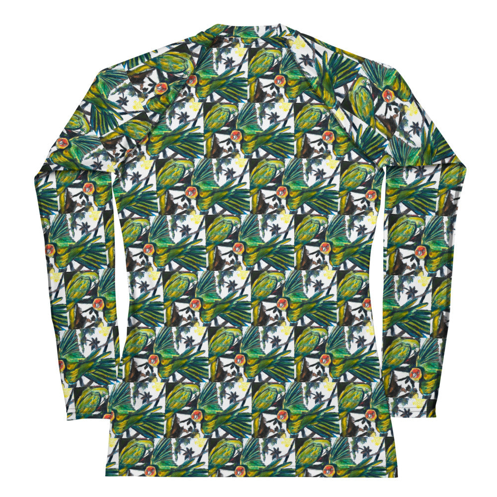 Parakeets Pattern Women's Rash Guard