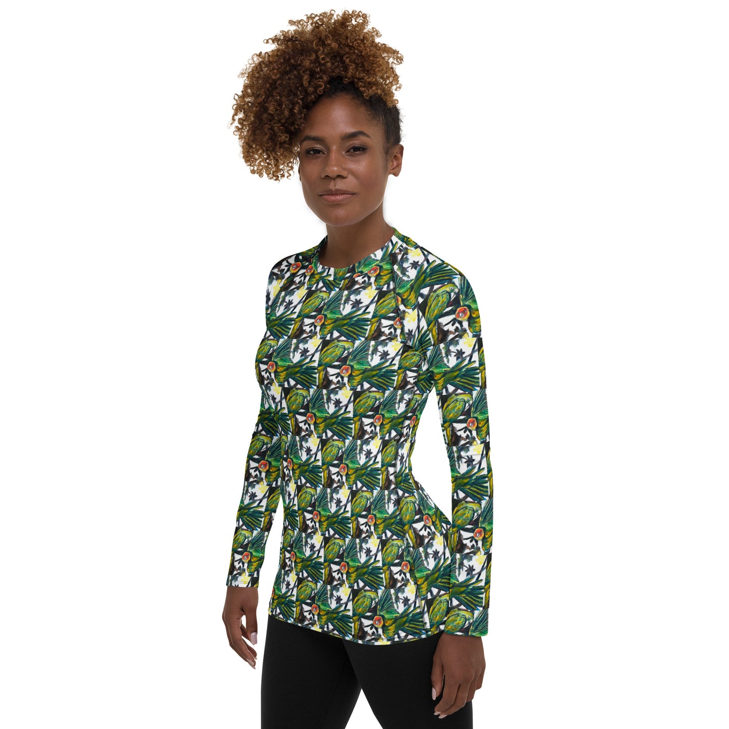 Parakeets Pattern Women's Rash Guard