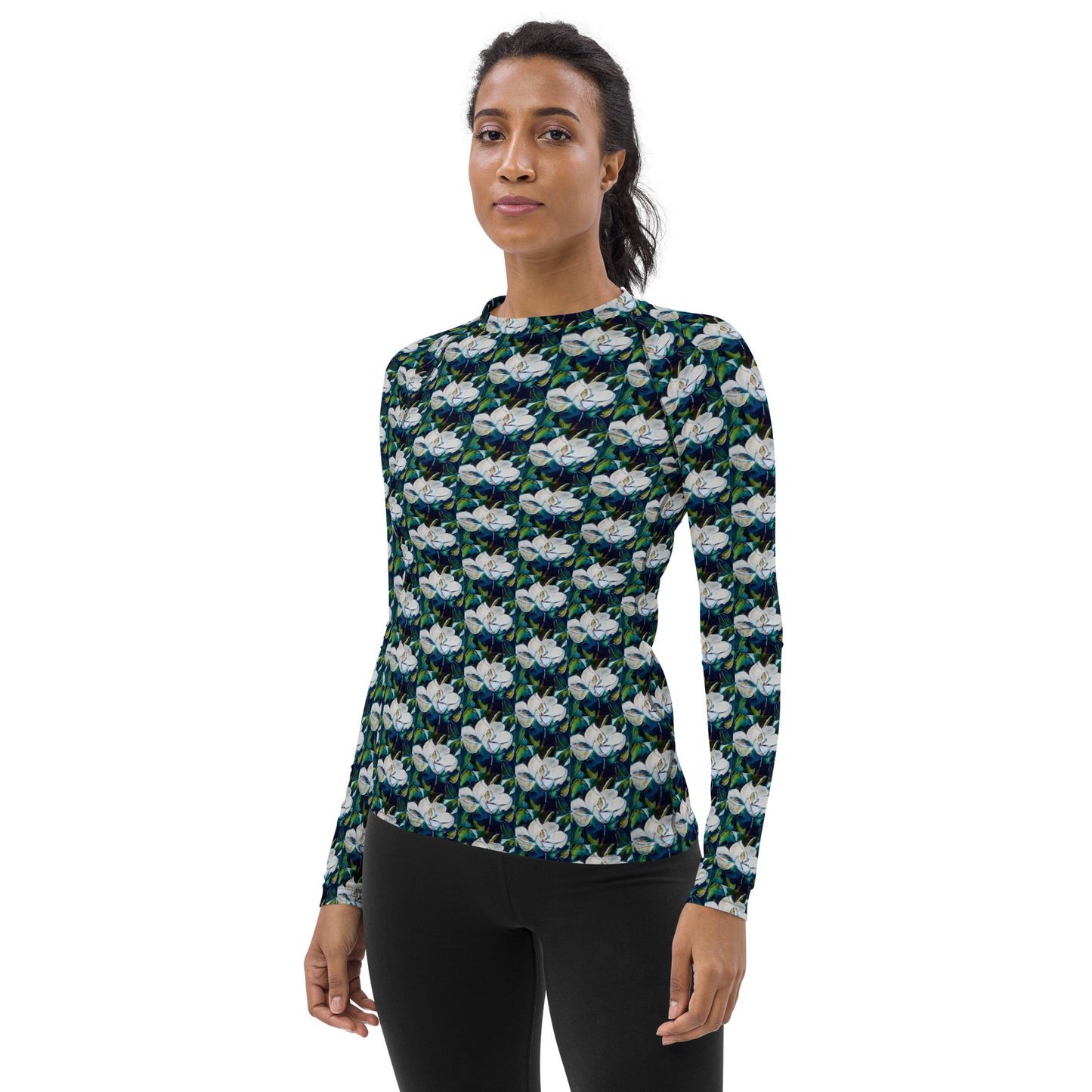 Emerald Green Magnolia Women's Rash Guard