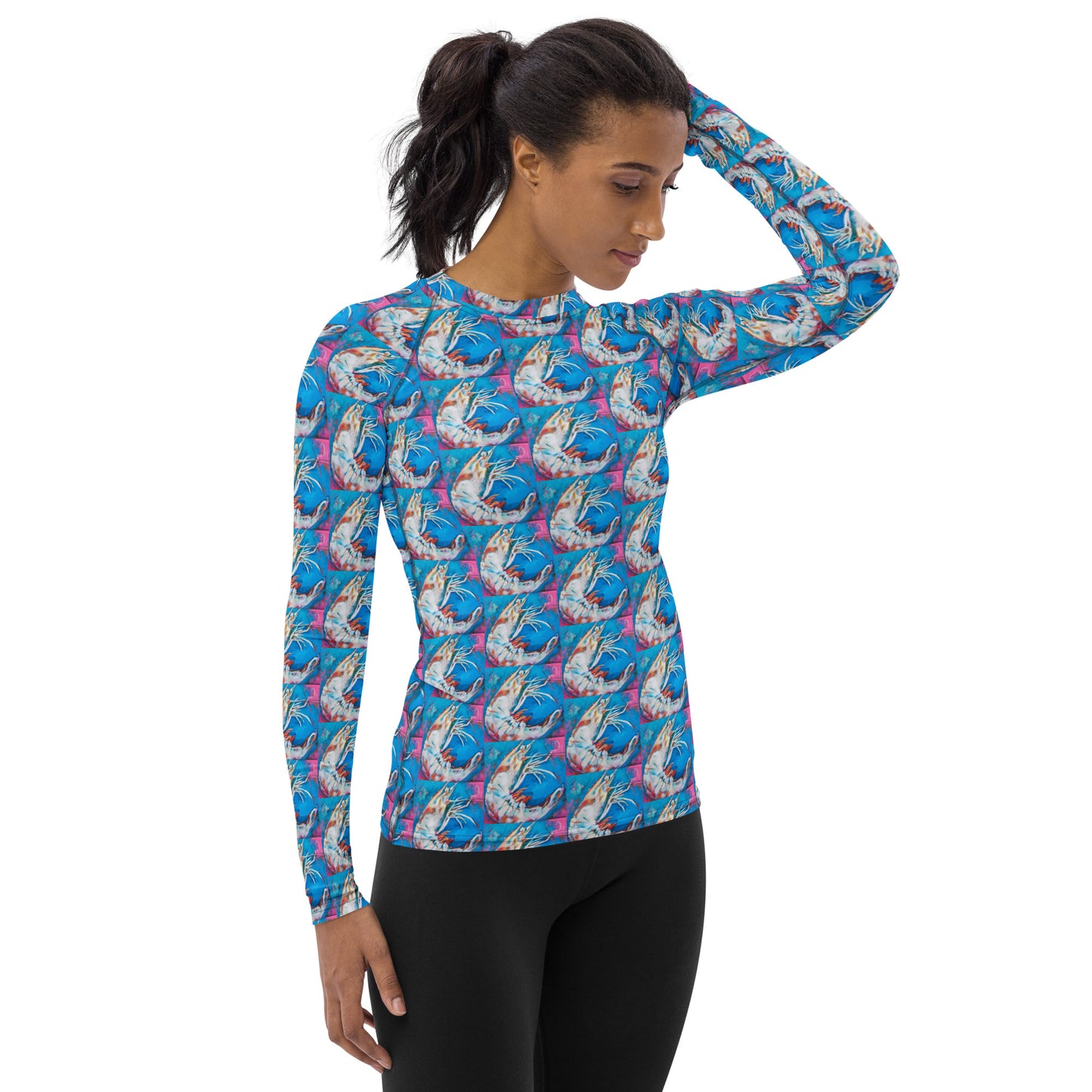 Hot Pink Shrimp Women's Rash Guard