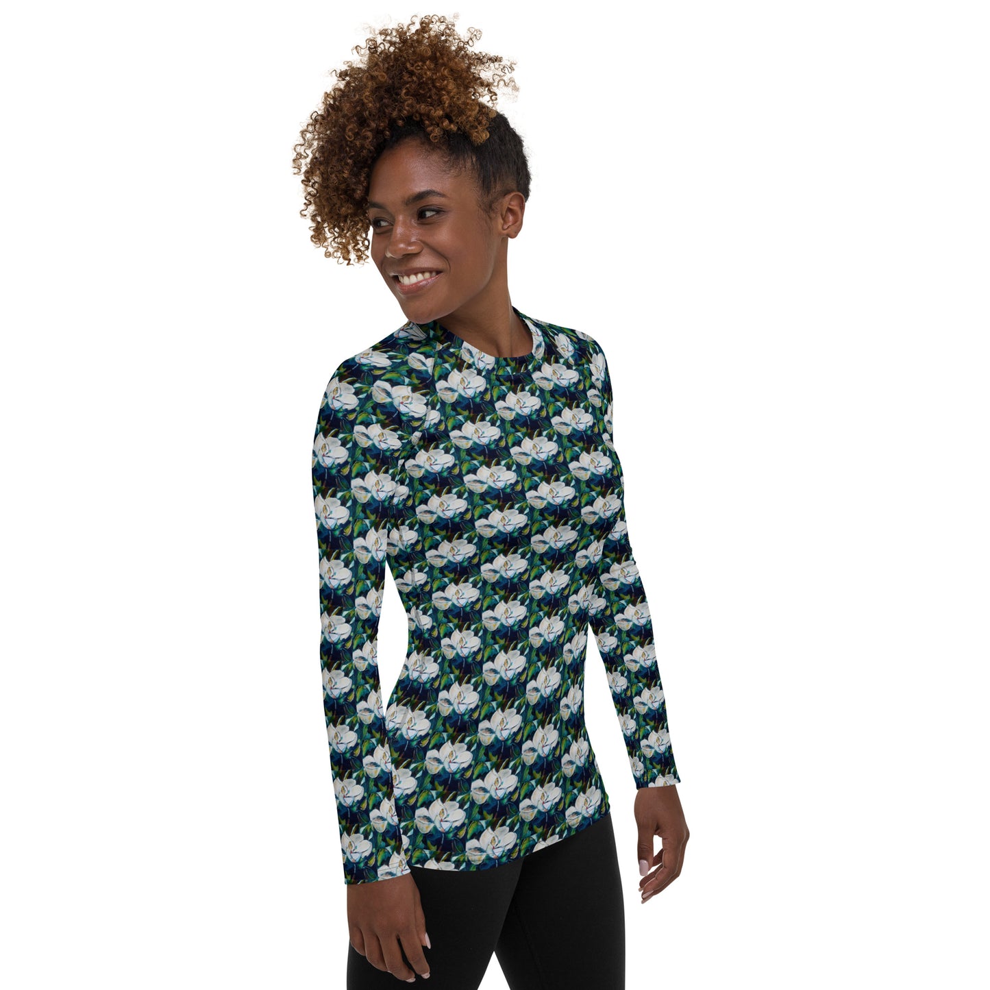 Emerald Green Magnolia Women's Rash Guard