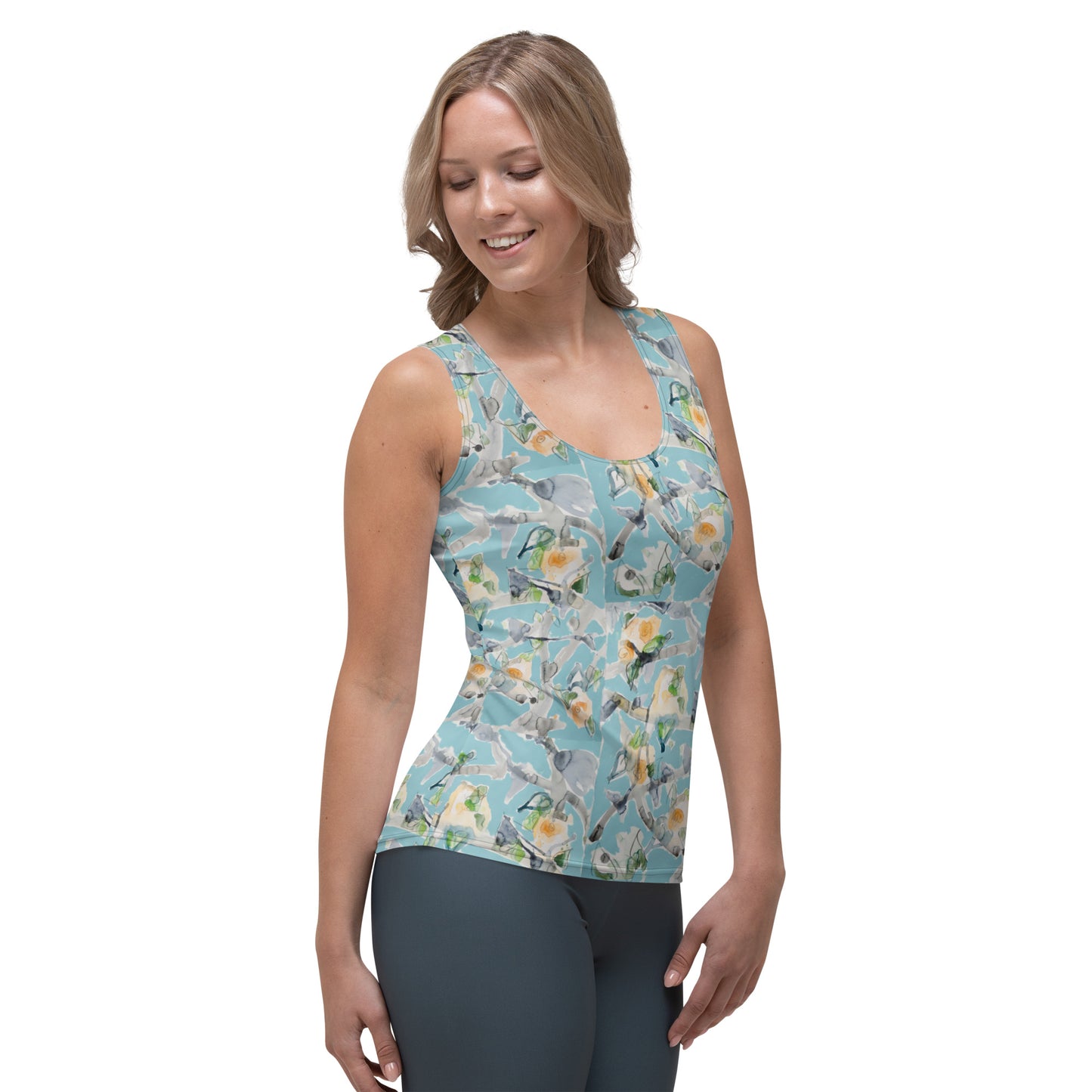 Tree of Life in Soft Blue Sublimation Cut & Sew Tank Top