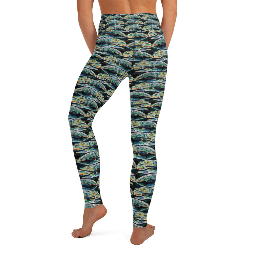 Psychedelic Gator Pattern Yoga Leggings