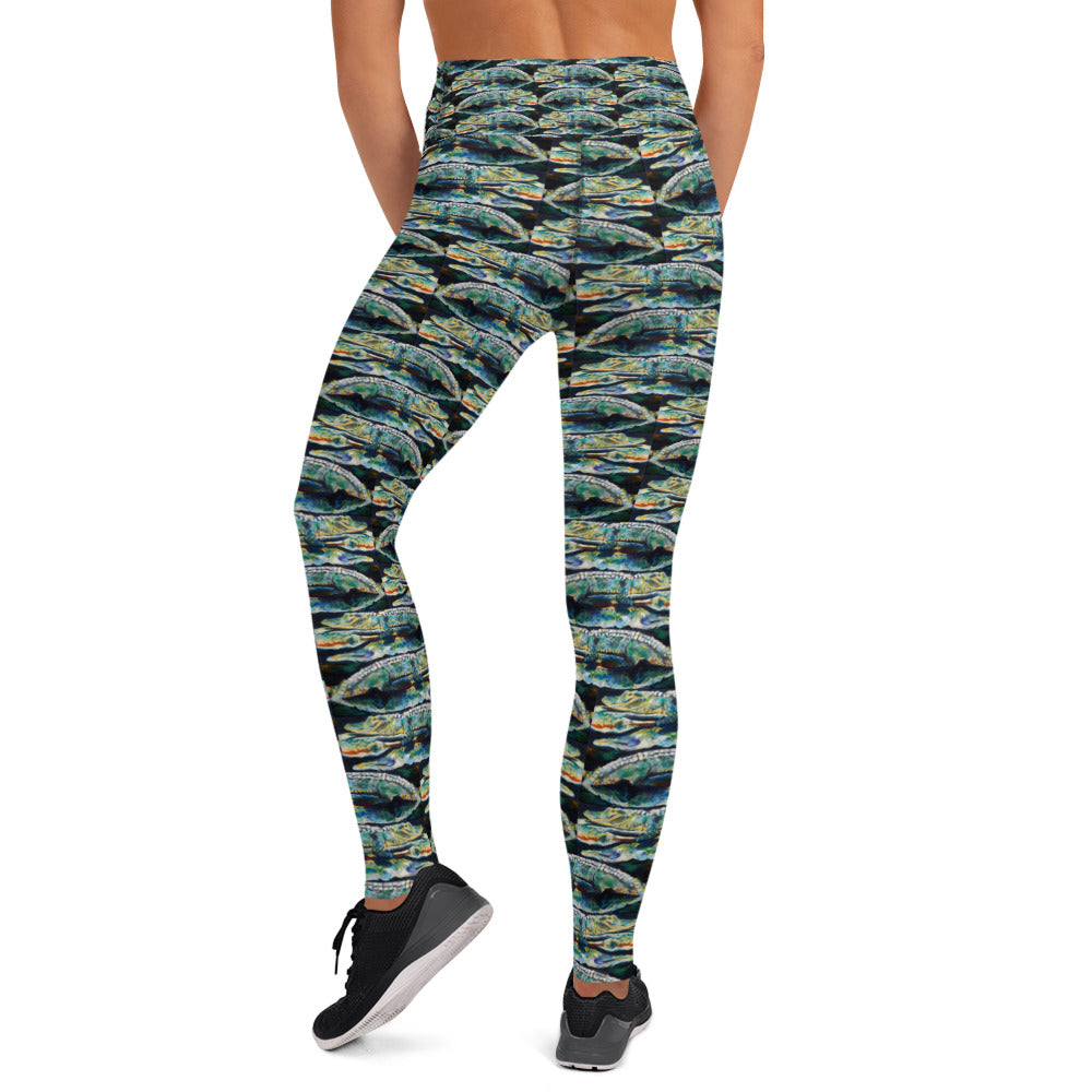 Psychedelic Gator Pattern Yoga Leggings