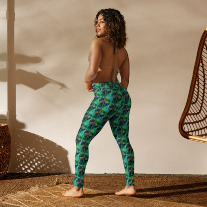 Green Dragonfly Yoga Leggings