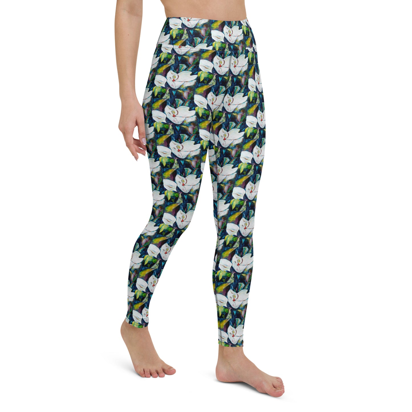 Magnolia and the Painted Bunting Yoga Leggings