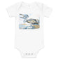 Brown Pelican on the Shore Baby short sleeve one piece