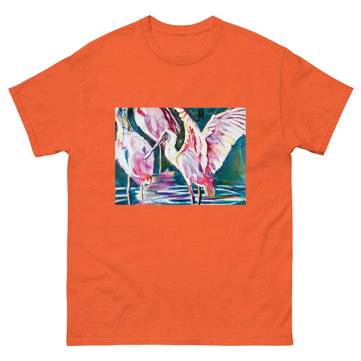 Roseate Spoonbill with Her Heart Open classic tee