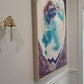 Oyster with Splash (36 x 48") giclee on canvas with Natural Wood Floating Frame