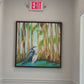 Golden Bayou with Heron & Egret (36 x 36") giclee on canvas with Antique Gold Floating Frame