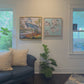 Blue Heron Giclee on Canvas (36x36”) with Gold Floating Frame