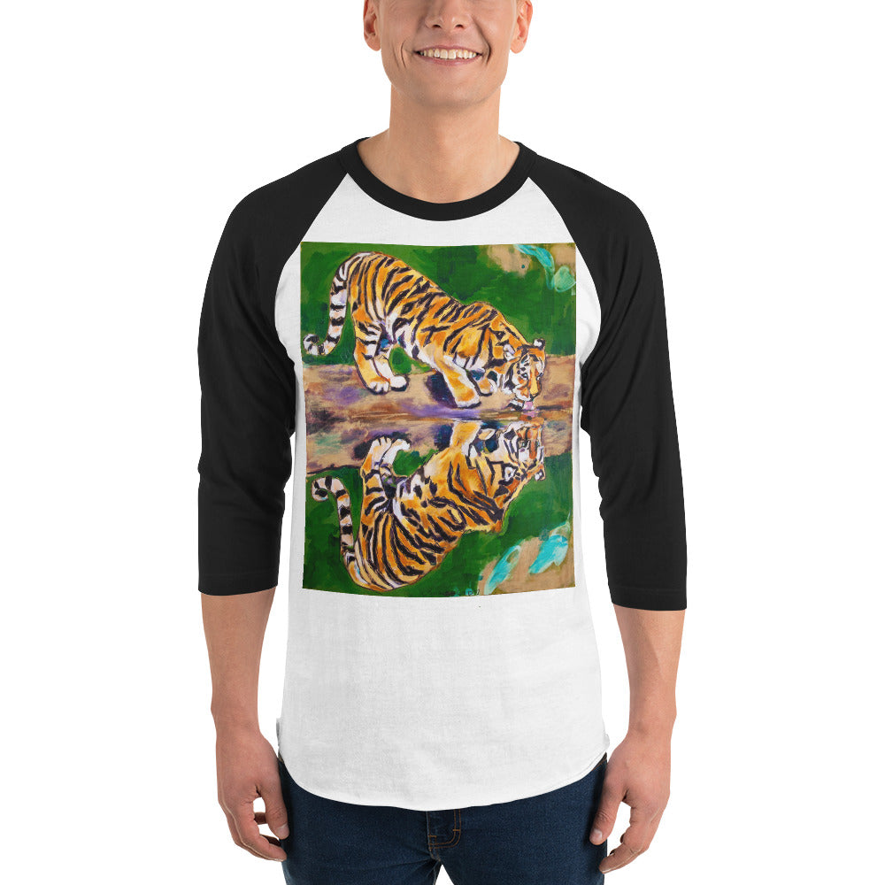 Tiger Reflections 3/4 sleeve raglan shirt
