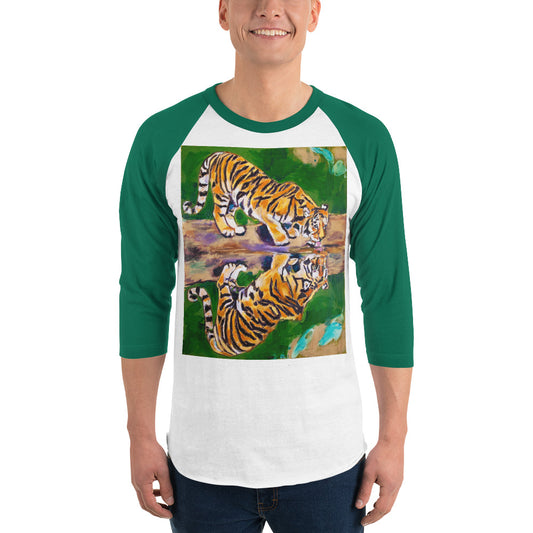 Tiger Reflections 3/4 sleeve raglan shirt
