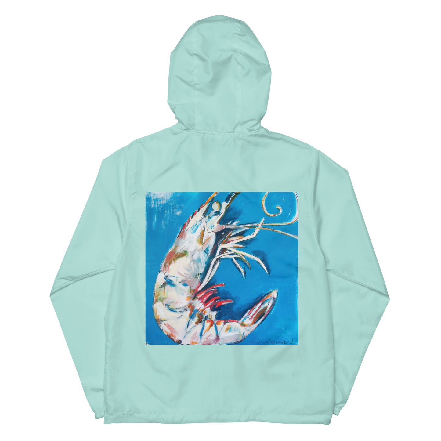 Blue Shrimp Unisex lightweight zip up windbreaker