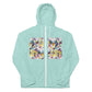 Zinnias Unisex lightweight zip up windbreaker