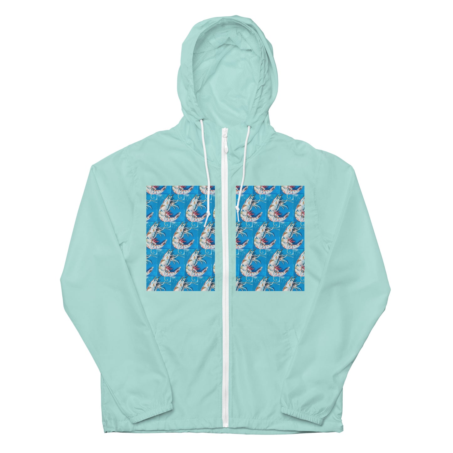 Blue Shrimp Unisex lightweight zip up windbreaker