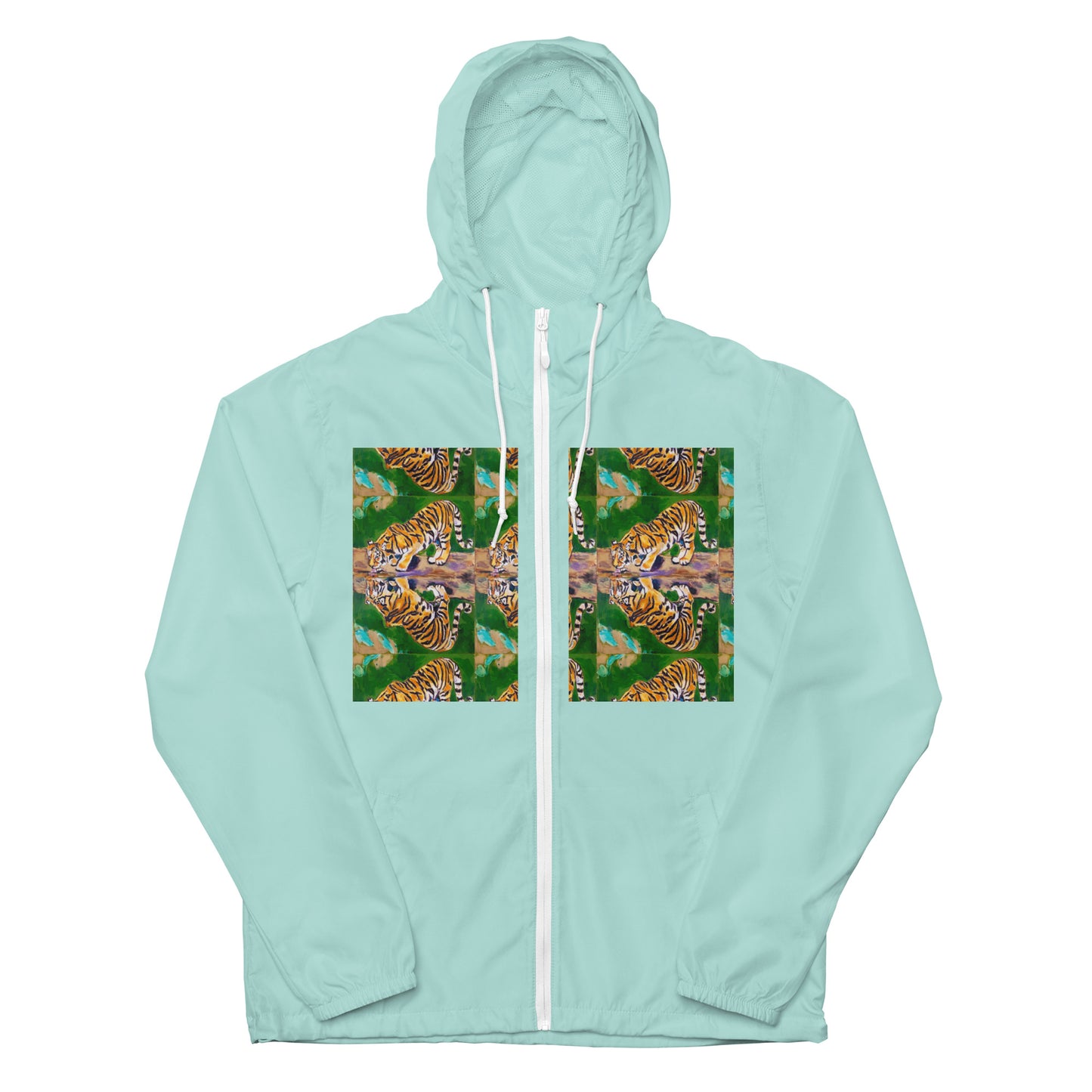 Tiger Reflections Unisex lightweight zip up windbreaker