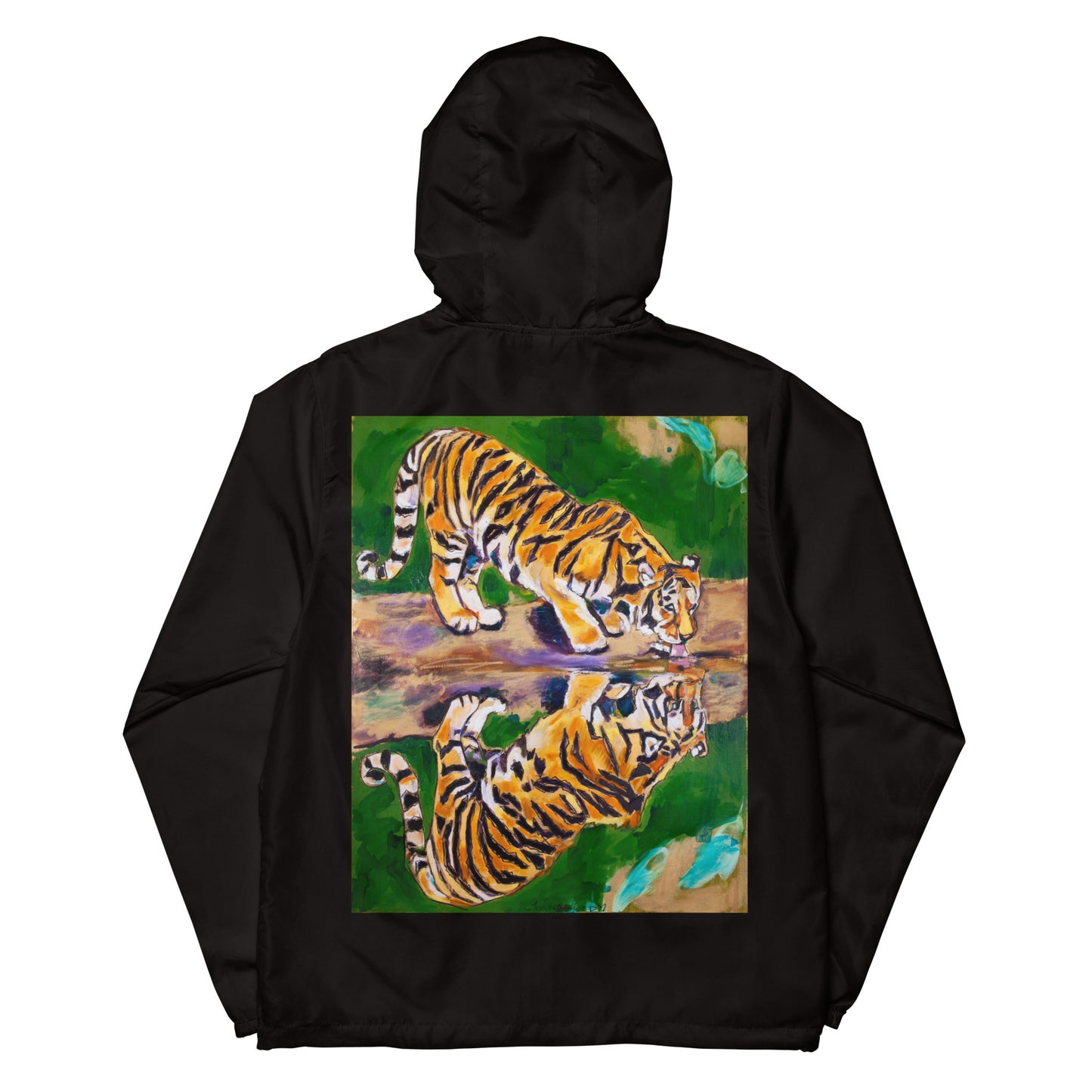 Tiger Reflections Unisex lightweight zip up windbreaker