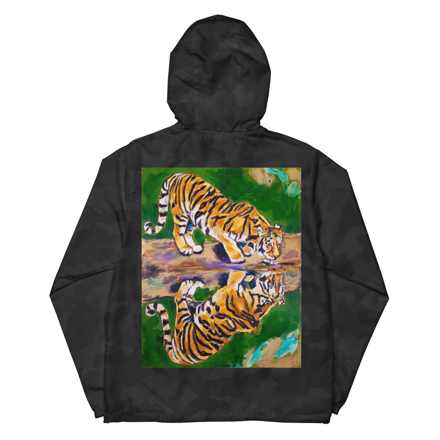 Tiger Reflections Unisex lightweight zip up windbreaker