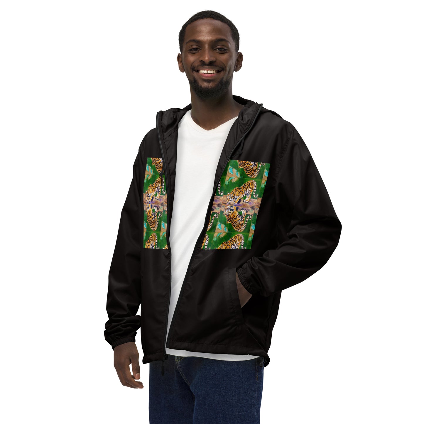 Tiger Reflections Unisex lightweight zip up windbreaker