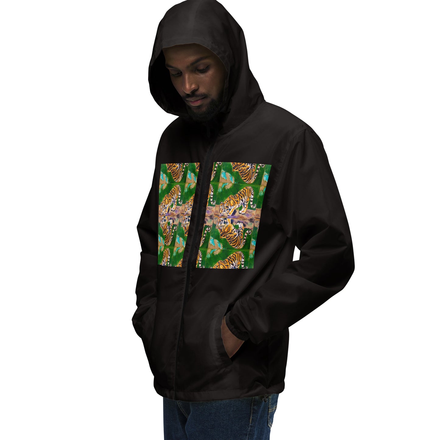 Tiger Reflections Unisex lightweight zip up windbreaker