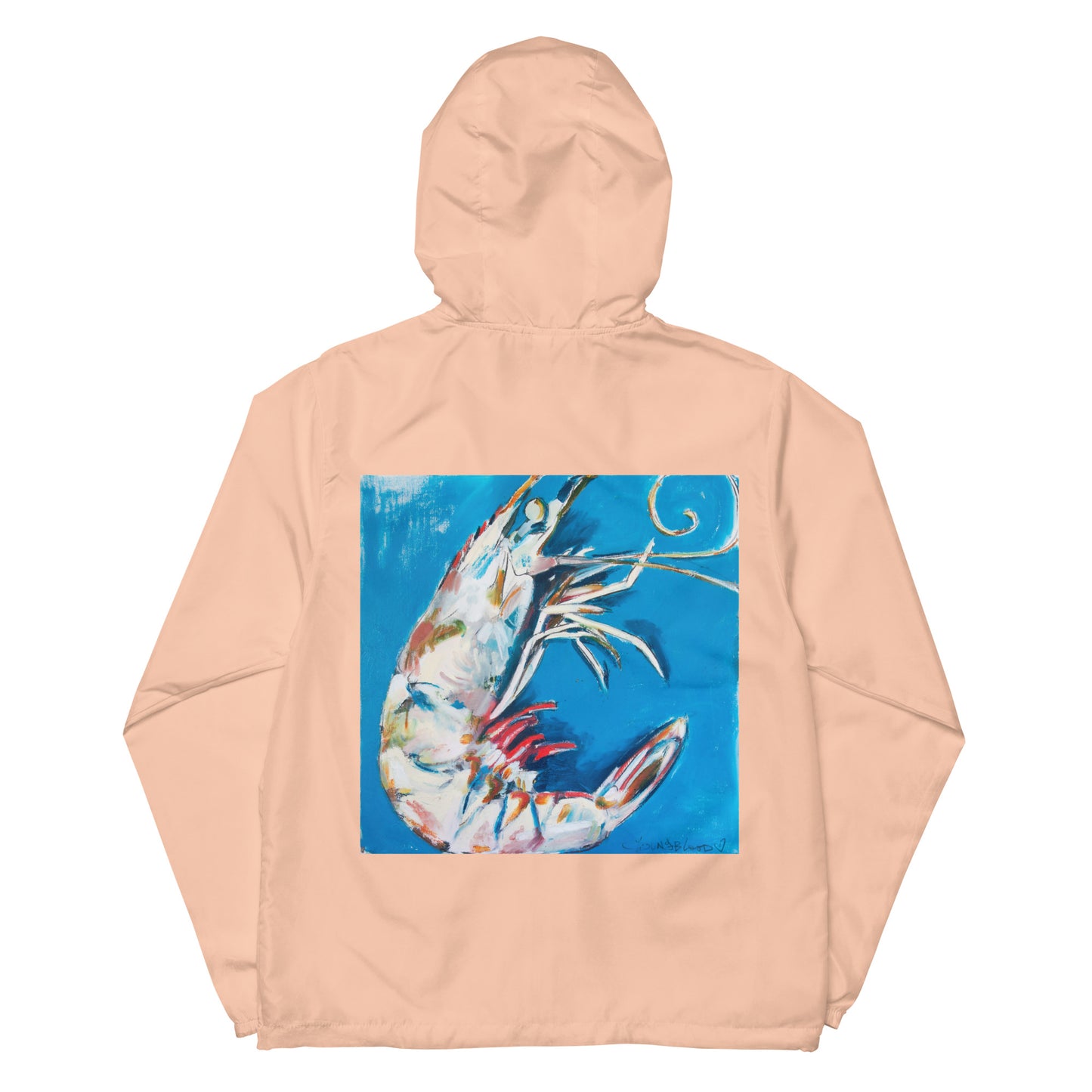 Blue Shrimp Unisex lightweight zip up windbreaker