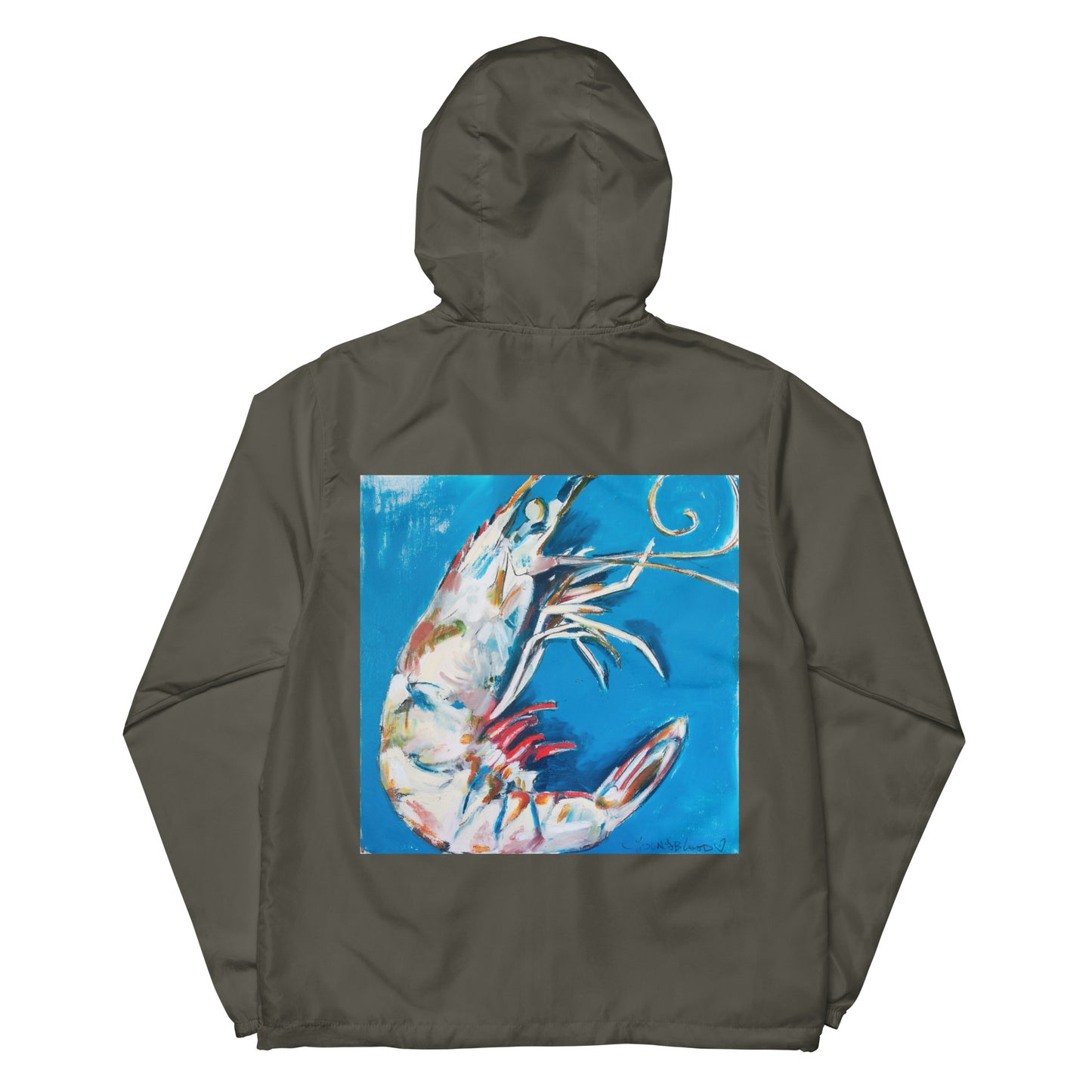 Blue Shrimp Unisex lightweight zip up windbreaker