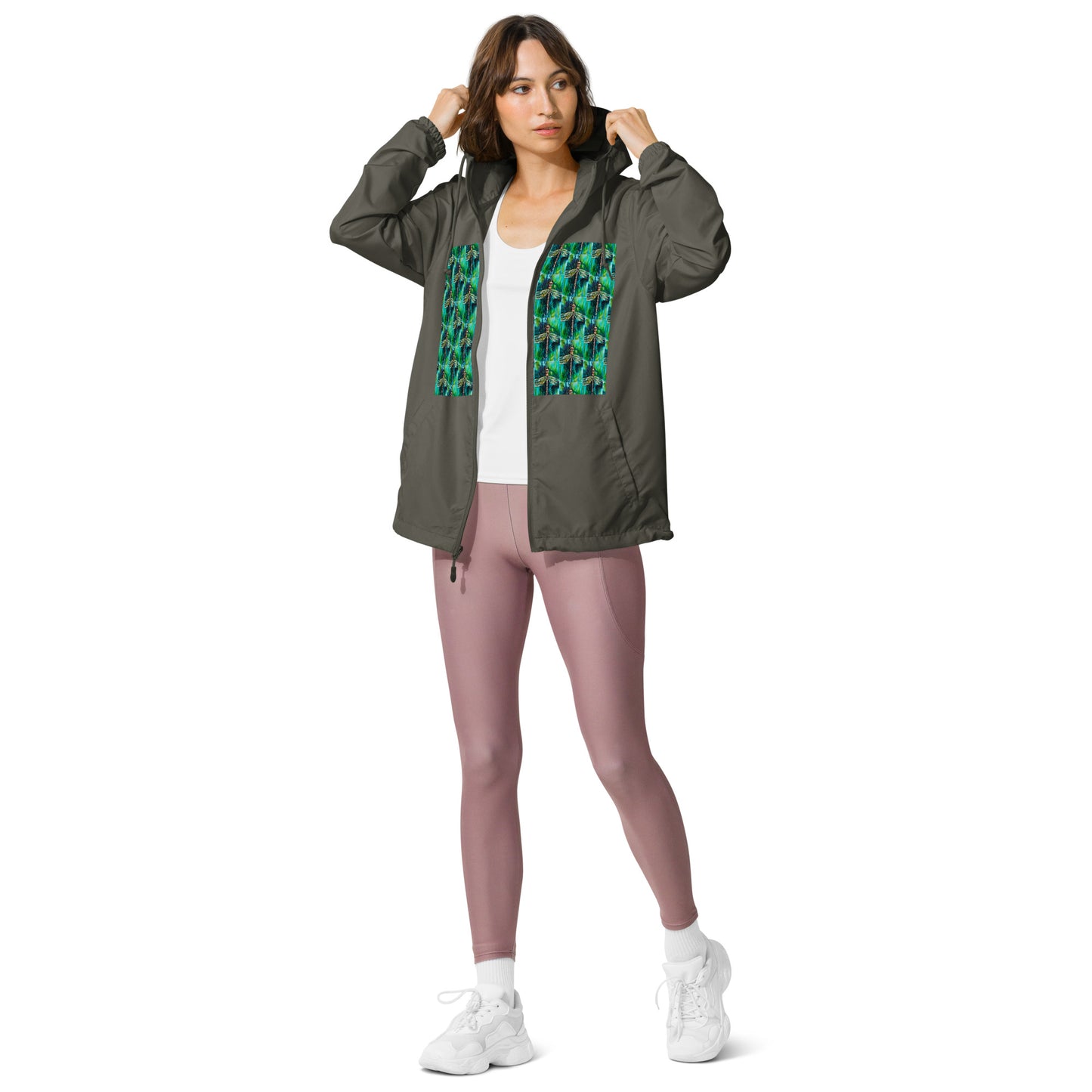 Green Dragonfly Unisex lightweight zip up windbreaker