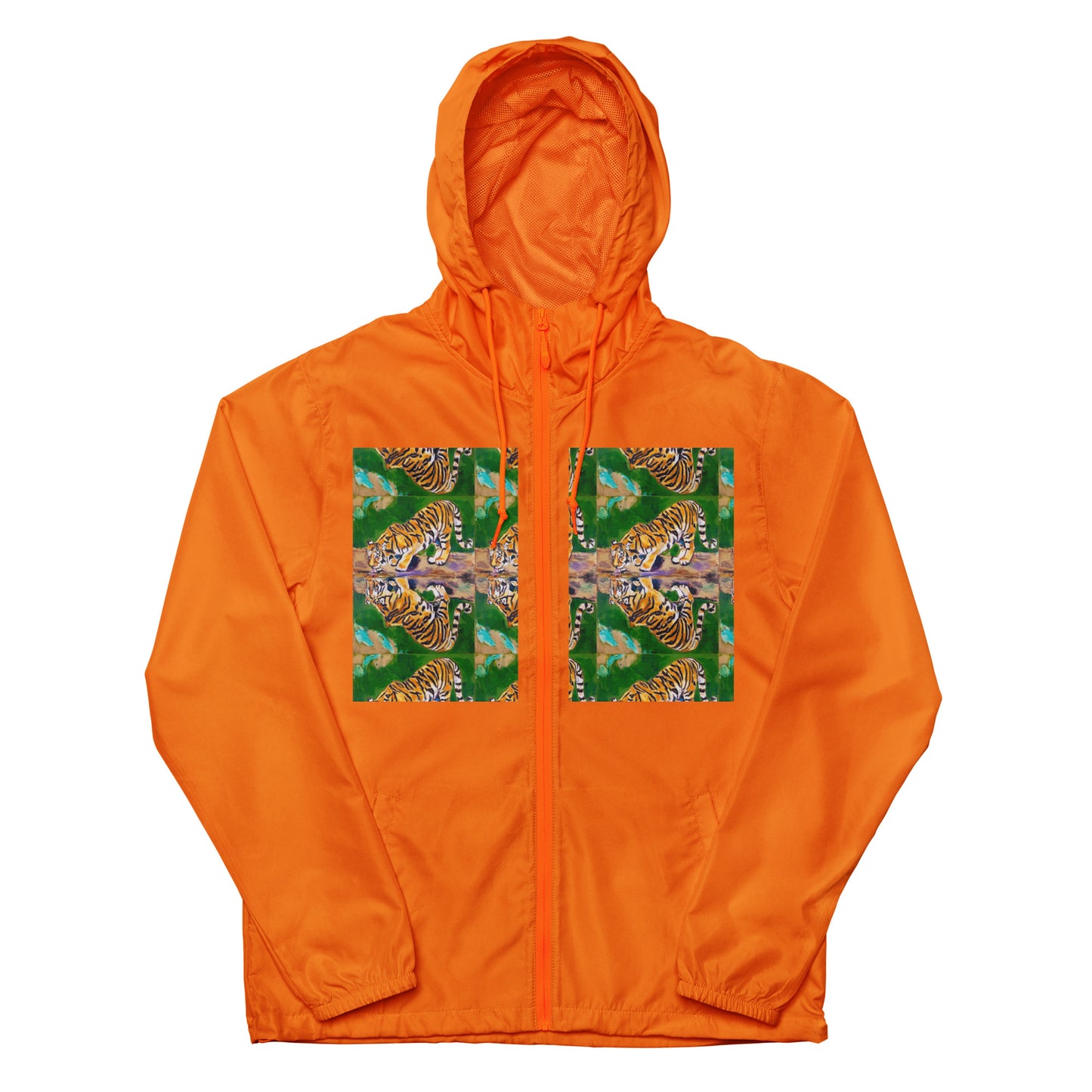 Tiger Reflections Unisex lightweight zip up windbreaker