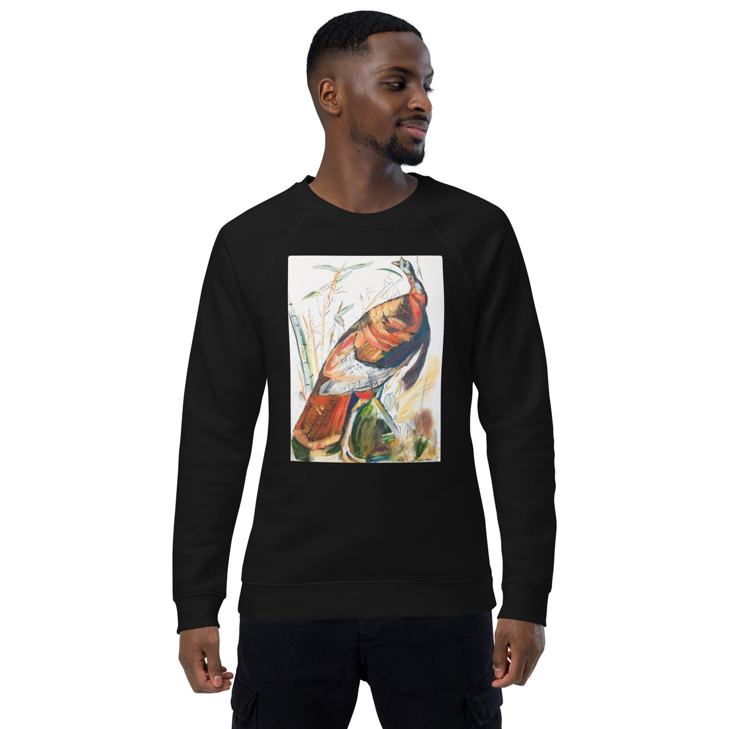 Wild Turkey Unisex organic raglan sweatshirt