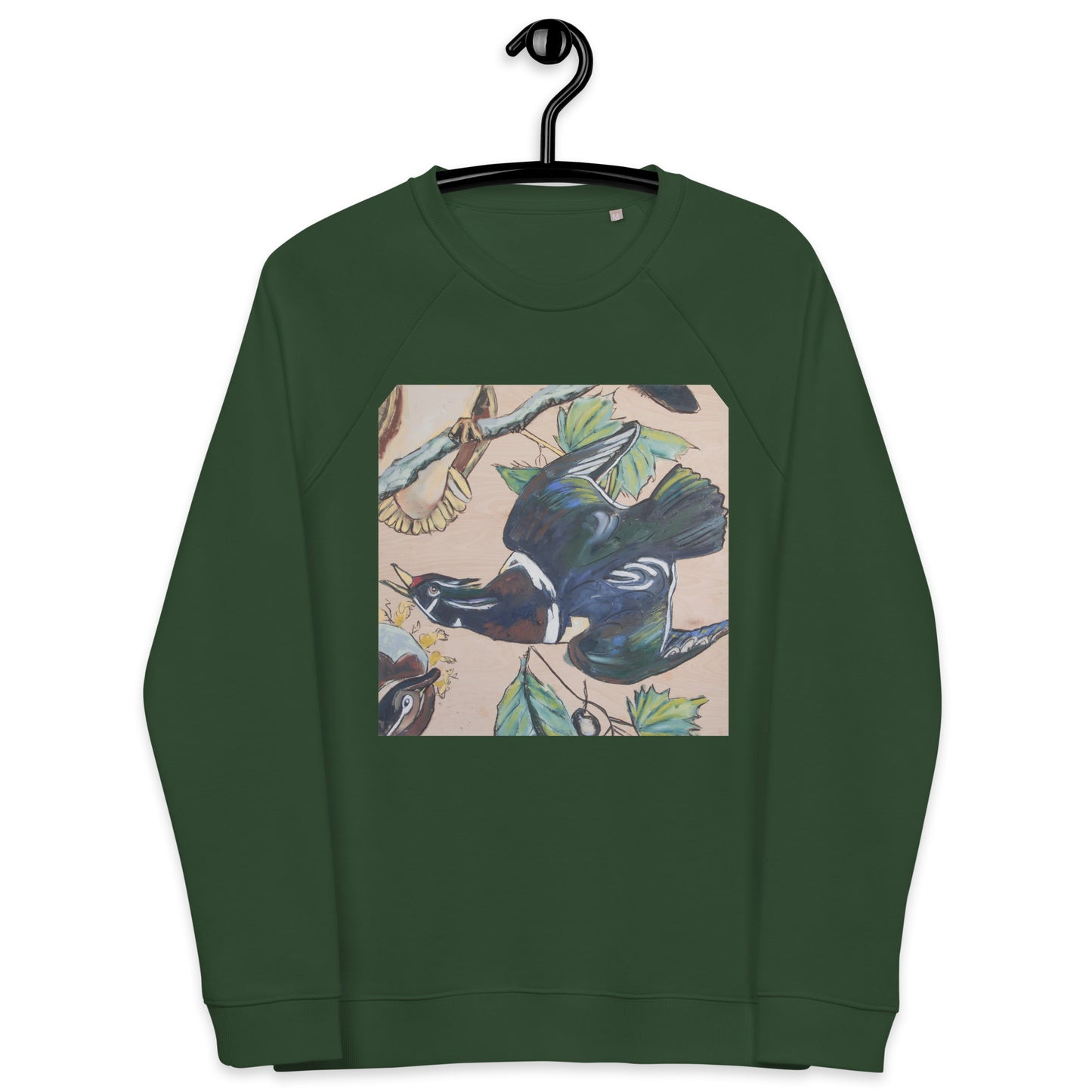 Wood Ducks Unisex organic raglan sweatshirt