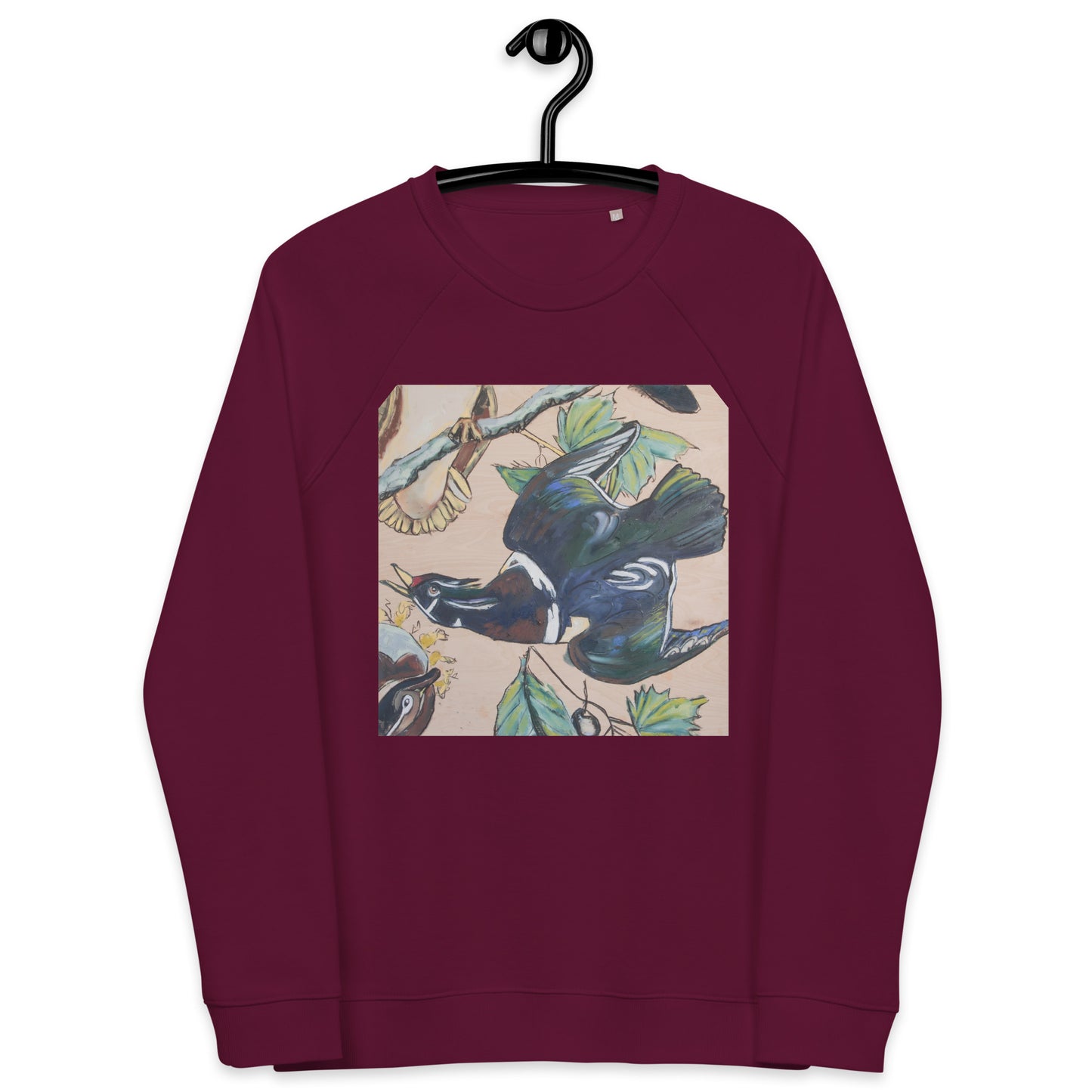 Wood Ducks Unisex organic raglan sweatshirt