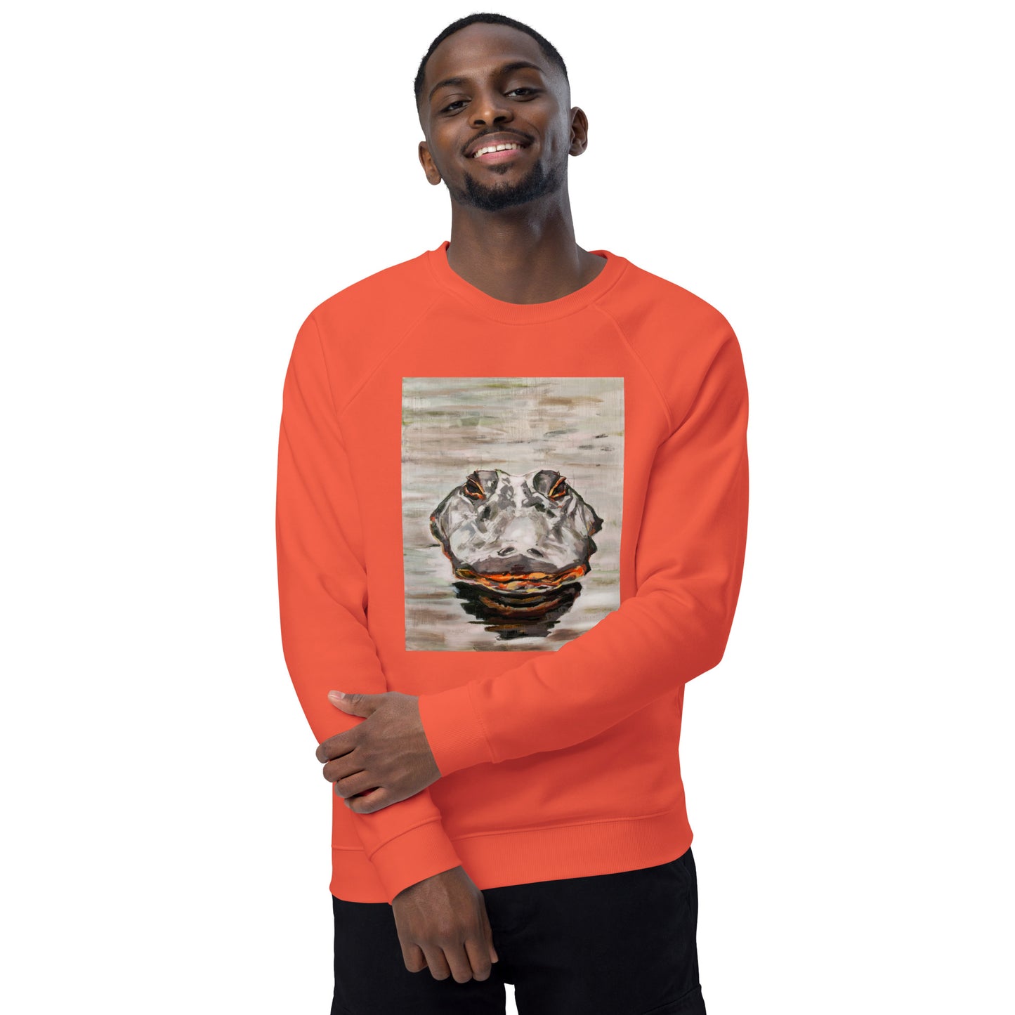 Gator Head Unisex organic raglan sweatshirt