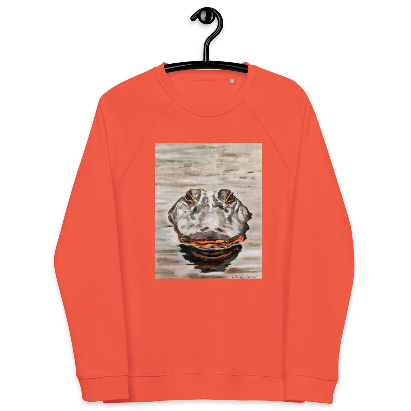 Gator Head Unisex organic raglan sweatshirt