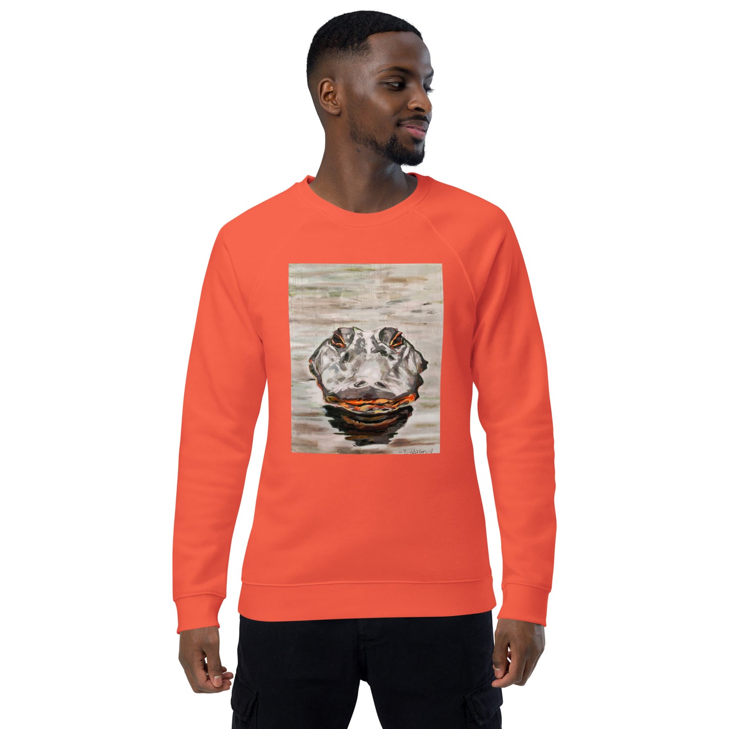 Gator Head Unisex organic raglan sweatshirt