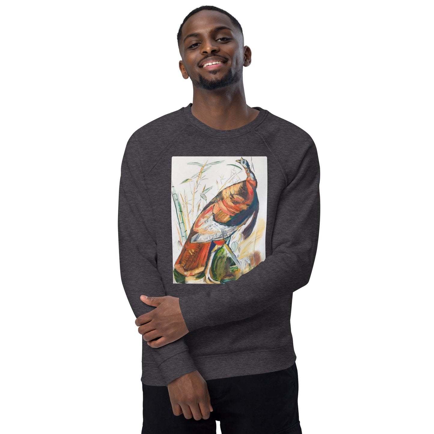 Wild Turkey Unisex organic raglan sweatshirt