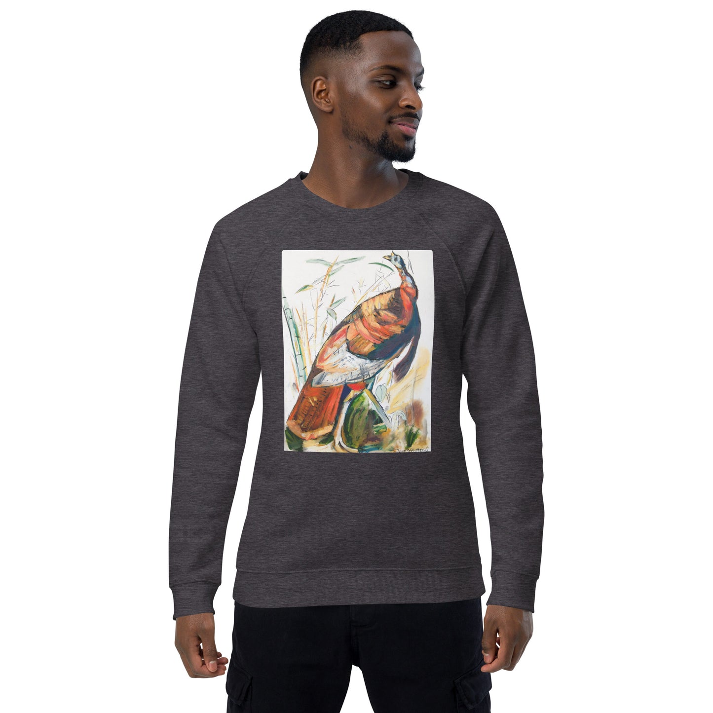 Wild Turkey Unisex organic raglan sweatshirt